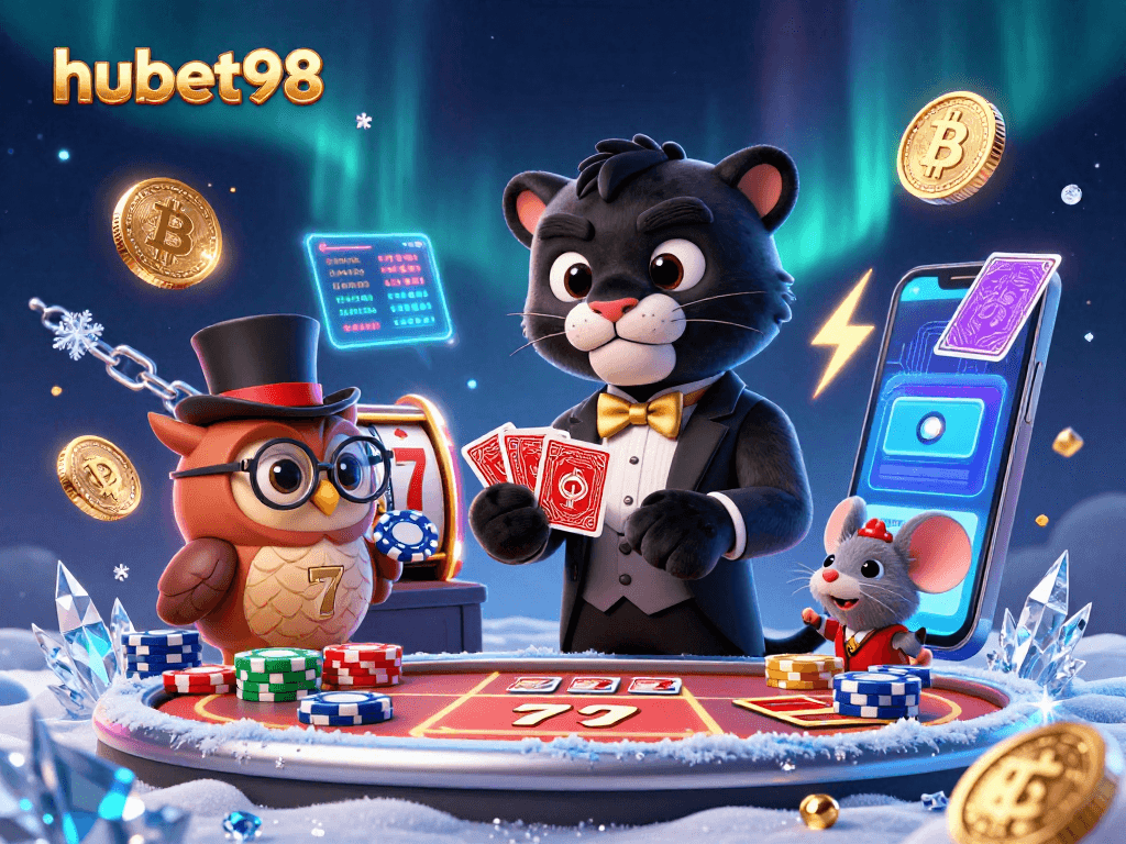 Engage with hubet98 and experience the vibrant casino scene featuring a stylish panther and enchanting elements.