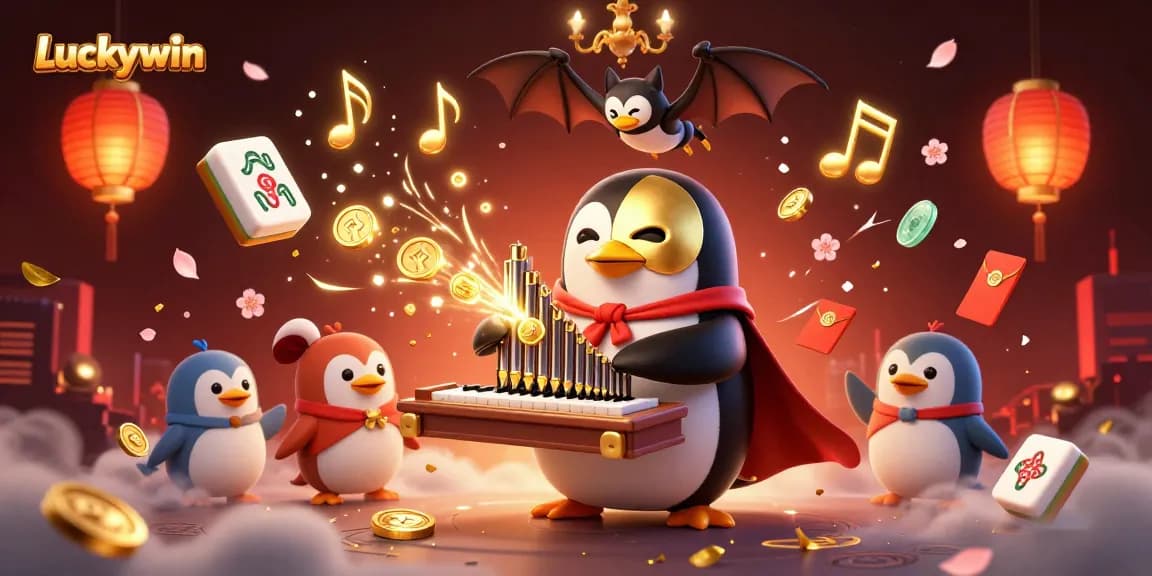 Luckywin players enjoy exciting gameplay with a creative 3D illustration featuring dramatic casino elements.