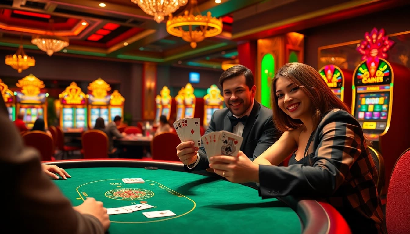 Experience the excitement with Top game bài đổi thưởng showcased in a vibrant casino scene.