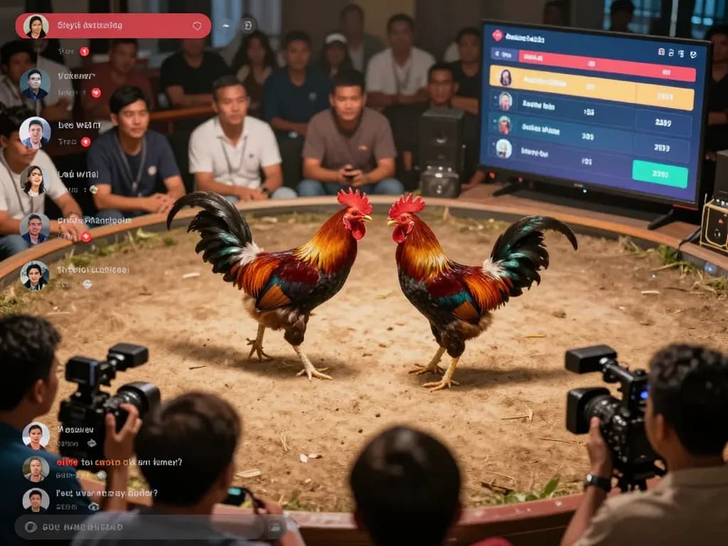 Watch đá gà trực tiếp with captivating rooster matches and live audience interaction.