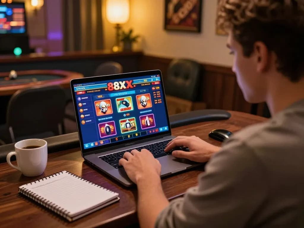 Player immersed in an online gaming session on 88xx, demonstrating strategic gameplay and comfort.