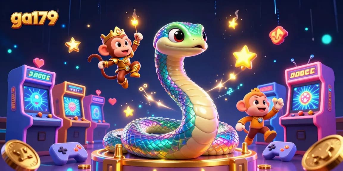 Experience exciting gaming adventures at GA179, featuring animated characters and vibrant casino elements.