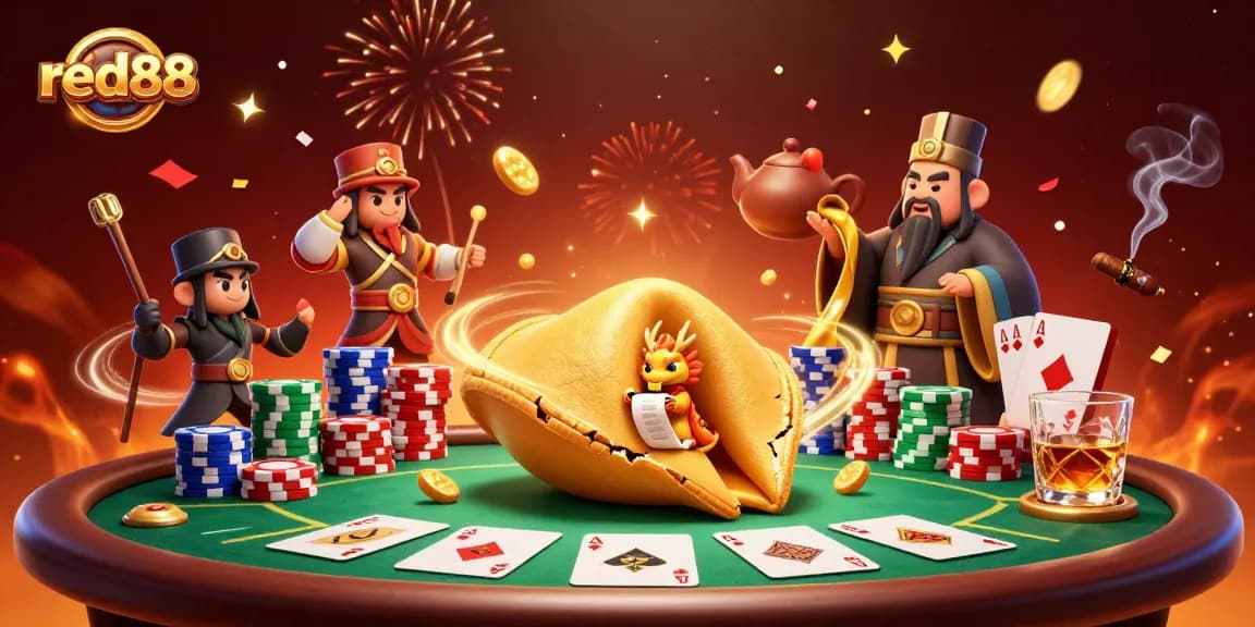 Experience red88 excitement with unique casino characters amid dynamic poker elements.