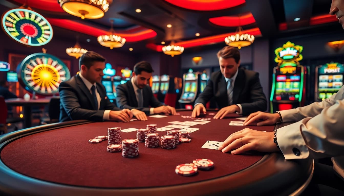 Engaging casino scene showcasing strategic gameplay at PS99 COM poker table.