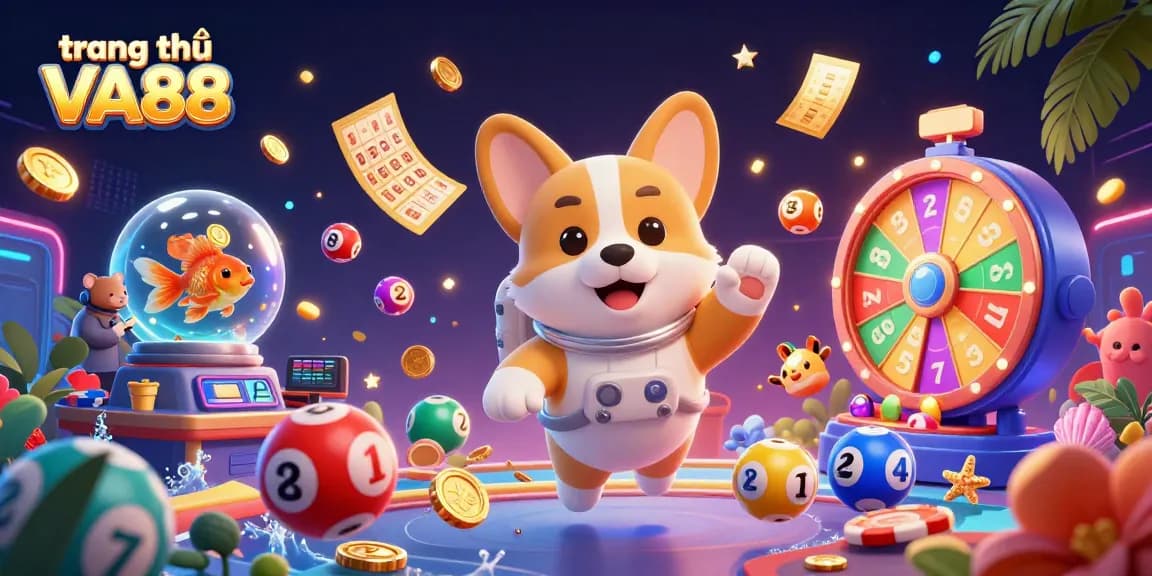 Play exciting games on trang chủ VA88 at the vibrant space station casino with animated characters.