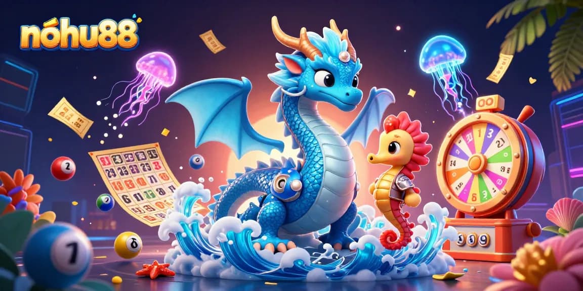 Join the excitement at nohu88 with dazzling games and vibrant characters amidst a casino wonderland.