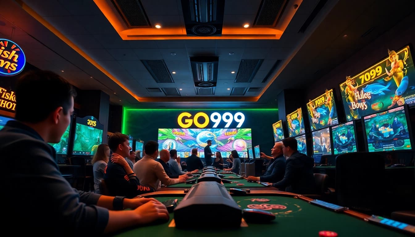 GO99 online gaming environment with players enjoying poker and sports betting.