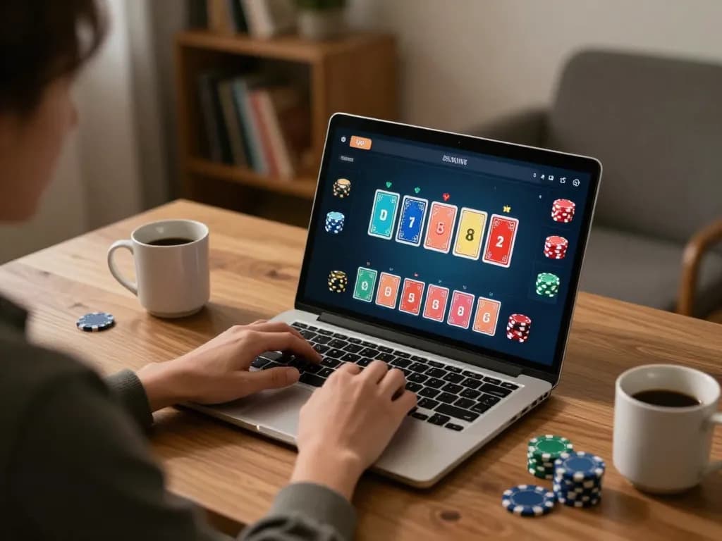 Player enjoying a winning hand at 98win blackjack online game from the comfort of home