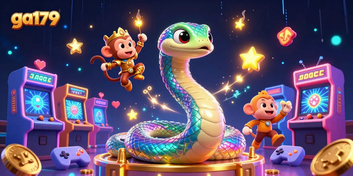 Experience exciting gaming adventures at GA179, featuring animated characters and vibrant casino elements.