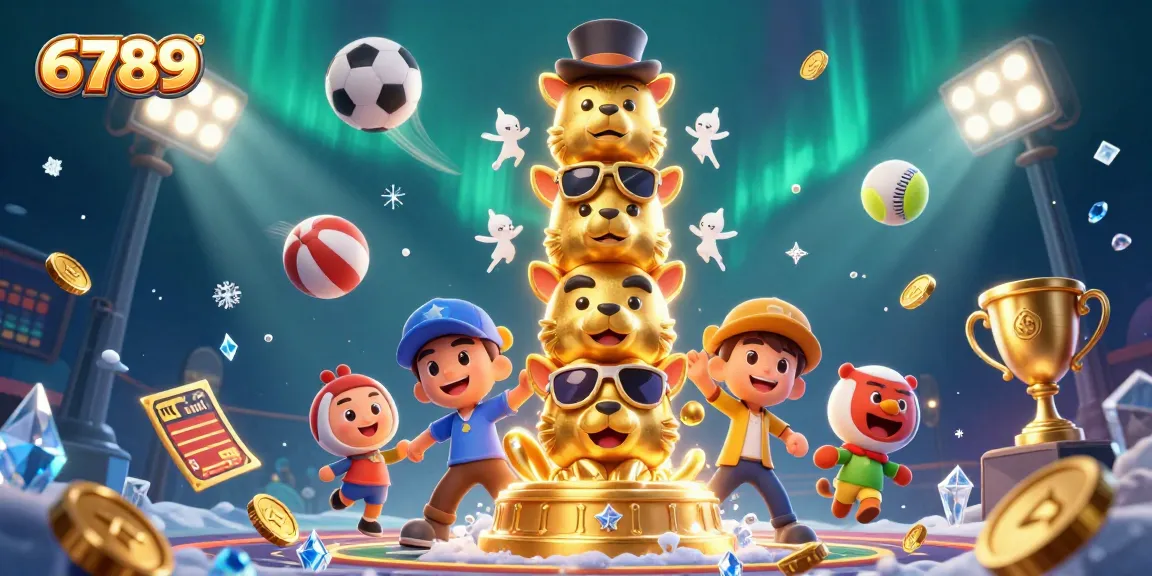 Engage in thrilling gameplay at 6789 casino with dynamic sports elements and vibrant totem.