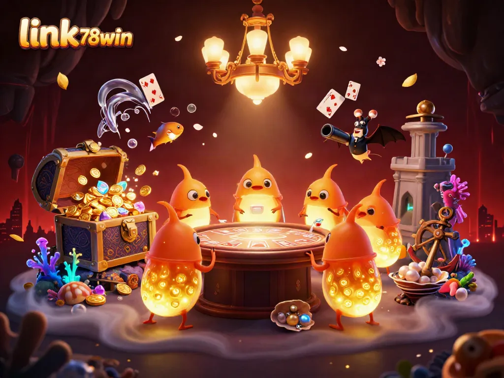 Engage with an exciting scene showcasing link 78win in a vibrant, bioluminescent cave casino.