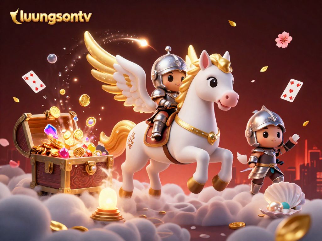 Experience thrilling gaming moments with luongsontv's celestial hero in a vibrant 3D illustration.