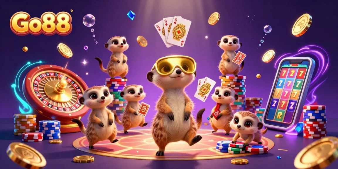 Experience exciting gameplay at Go88 with thrilling casino action from a colony of meerkats.