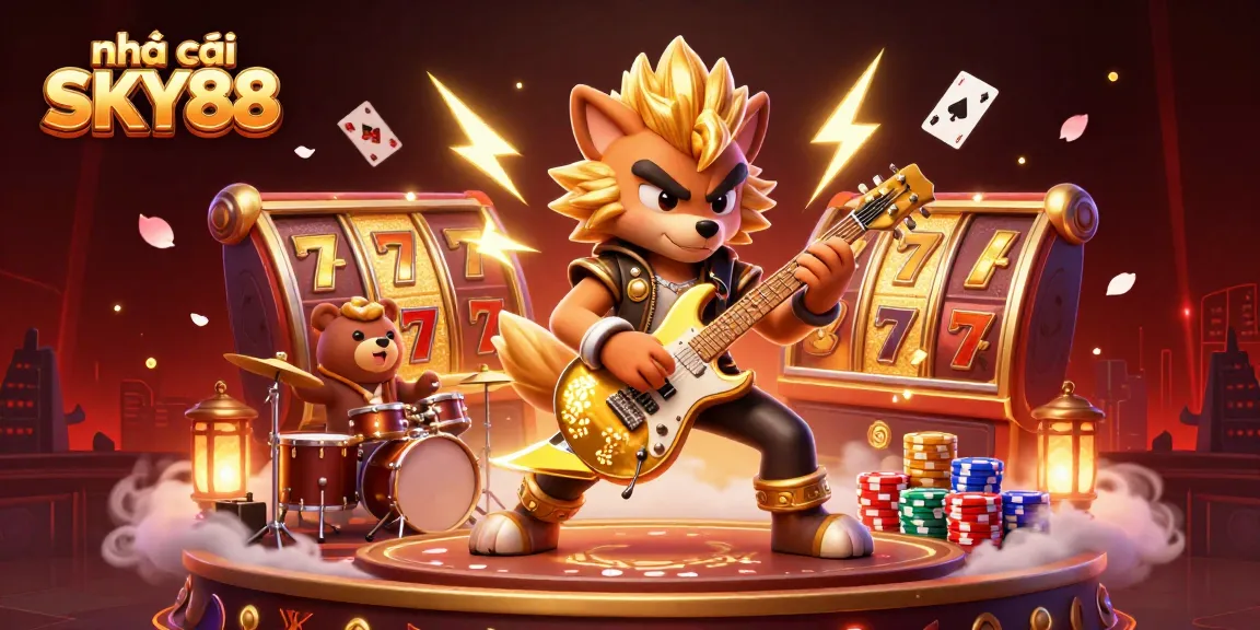 Engage in thrilling gameplay at nhà cái SKY88, featuring a vibrant casino stage scene.