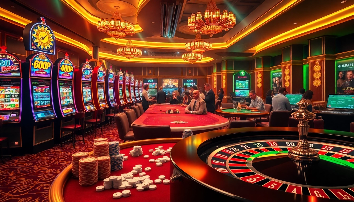 Players strategizing at poker tables amidst the luxurious ambiance of the casino 88aa.