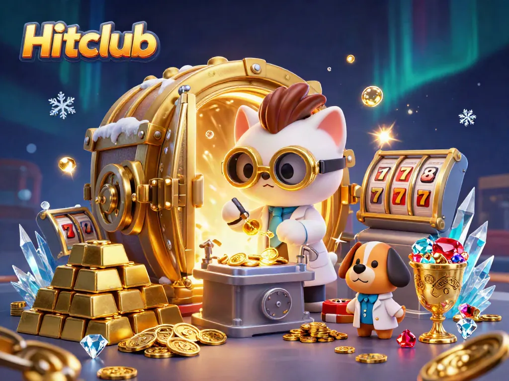Hitclub environment filled with golden treasures and fun, creating excitement for gamblers.