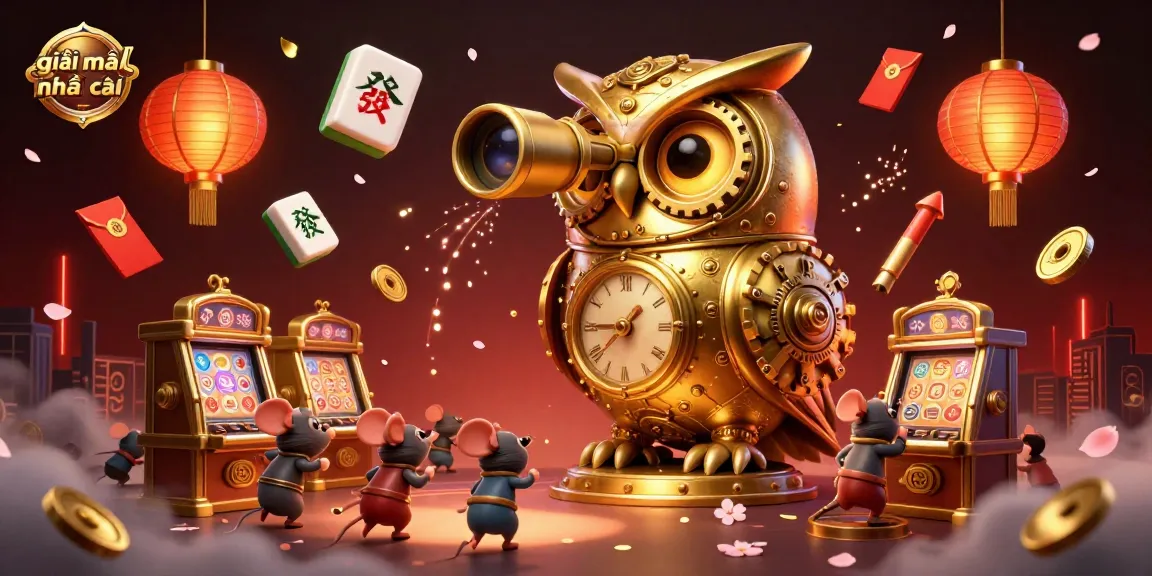 Engage with the exciting world of giải mã nhà cái through a rich 3D illustration showcasing a golden owl and lively casino elements.