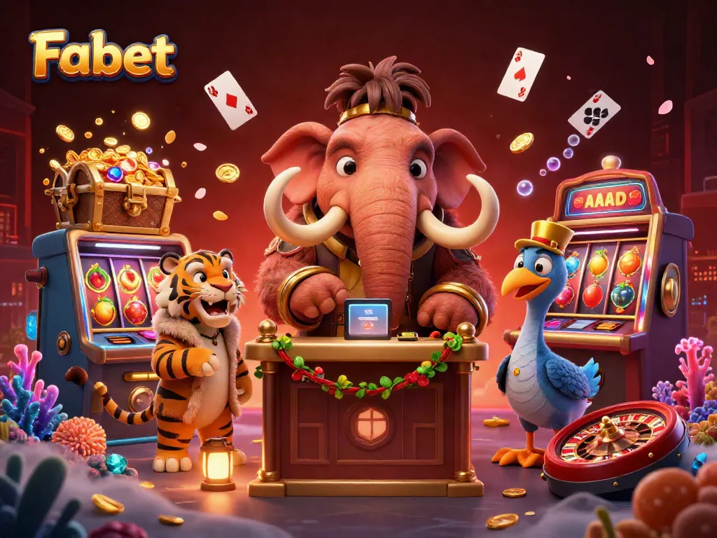 Fabet offers a vibrant casino experience with a woolly mammoth bouncer, saber-tooth VIP, and decorated scene full of treasures.