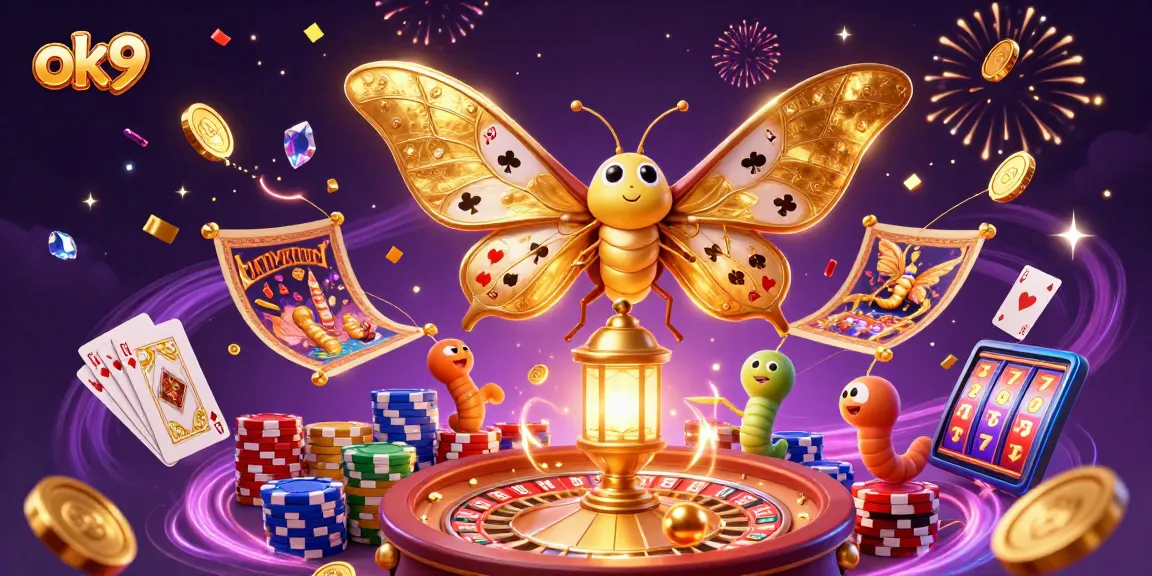Experience the excitement of ok9 with a vibrant casino illustration showcasing dynamic games and golden rewards.