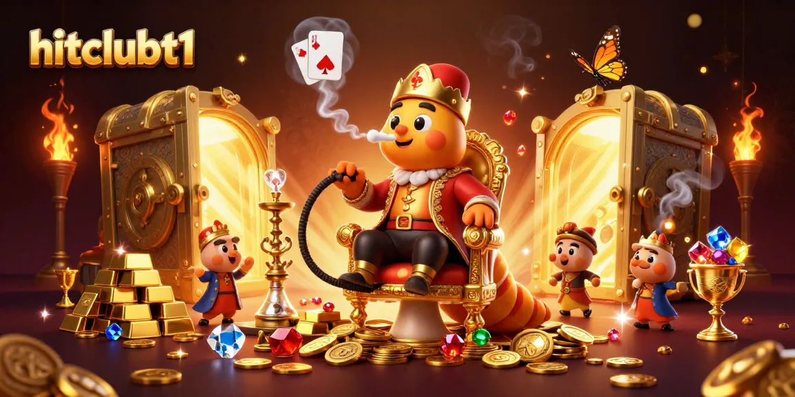 Experience the excitement of hitclubt1 with a vibrant casino scene featuring a caterpillar master and treasures.