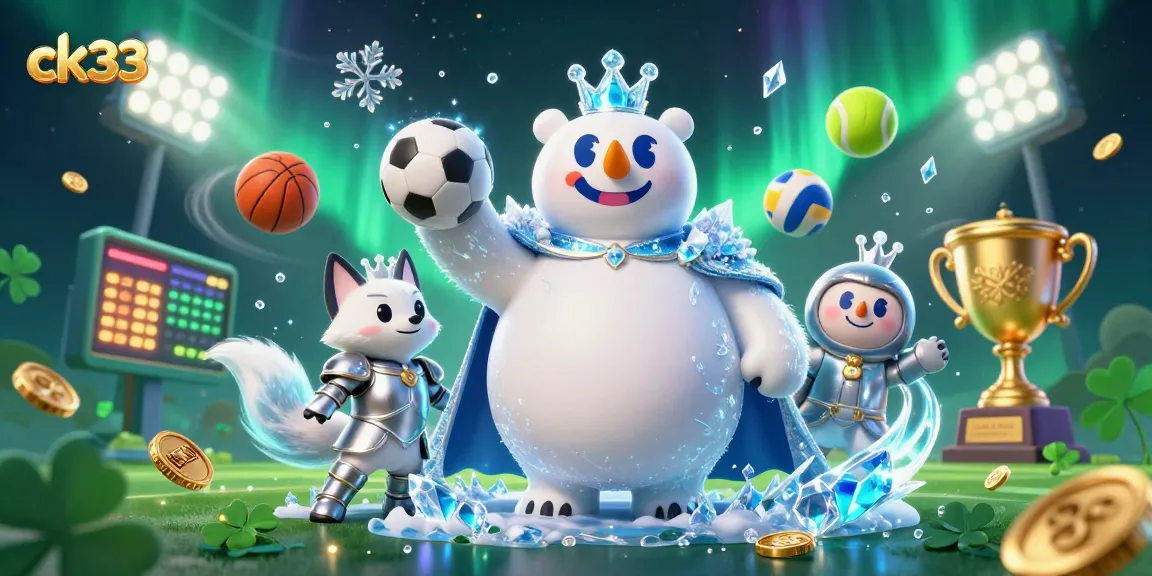 Experience ck33 thrills with a dazzling polar bear and snow fox in a rich casino scene.